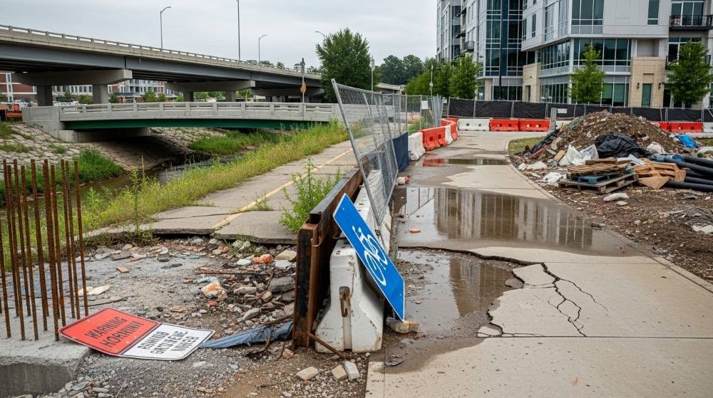 Atlanta infrastructure construction workers reviewing safety compliance plans