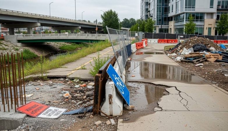 Atlanta infrastructure construction workers reviewing safety compliance plans