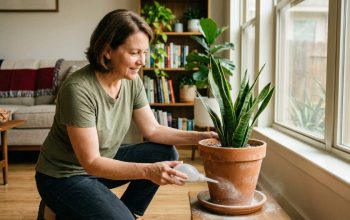 Indoor plant pots in an Austin TX home protected from silverfish and centipedes with proper drainage