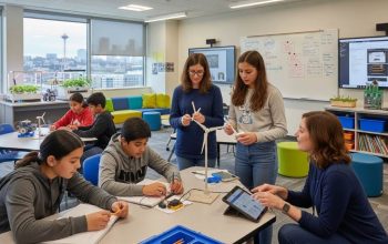 Seattle students participating in outdoor classroom activities